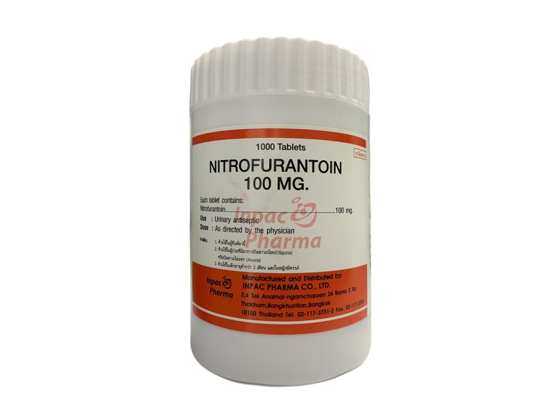Thuốc điều trị nhiễm khuẩn đường tiểu Nitrofurantoin 100mg Inpac Pharma (1000 viên/chai)